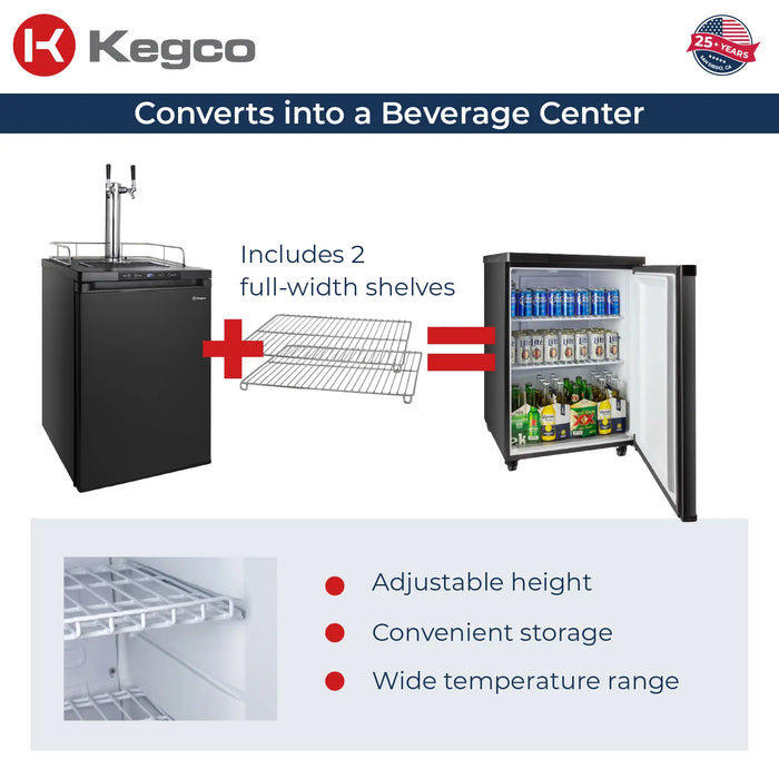 Kegco Full-Size Dual Tap Digital Kegerator