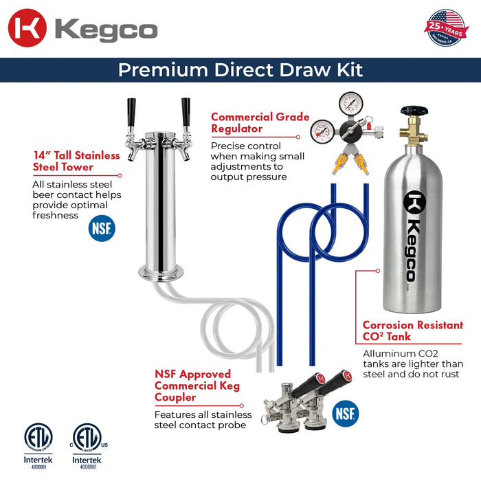 Kegco Full-Size Dual Tap Digital Kegerator