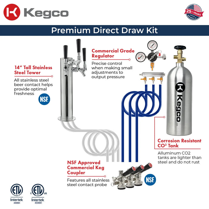 Kegco Full-Size Triple Tap Digital Kegerator