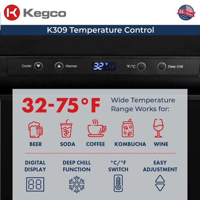 Kegco Full-Size Dual Tap Digital Kegerator