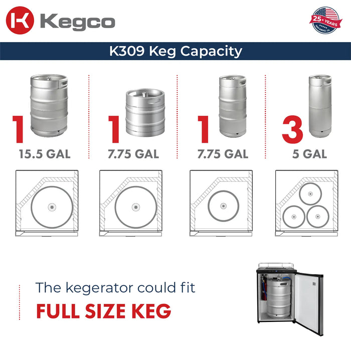 Kegco Full-Size Dual Tap Digital Kegerator